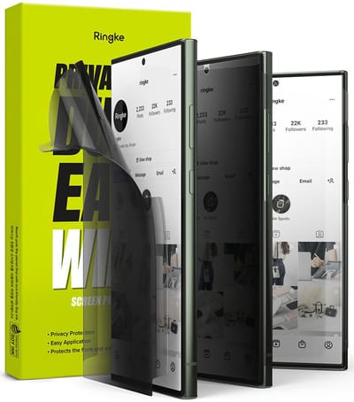Ringke Screen Protector Geschikt voor Samsung Galaxy S23 Ultra - Dual Easy Wing - Privacy Folie - Case Friendly