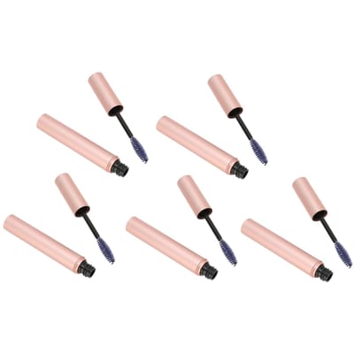 5 STUKS Lege Mascaratube Roségoud Metalen Huls Zacht Borsteltje Draagbare Wimpercontainer voor Make-up beige