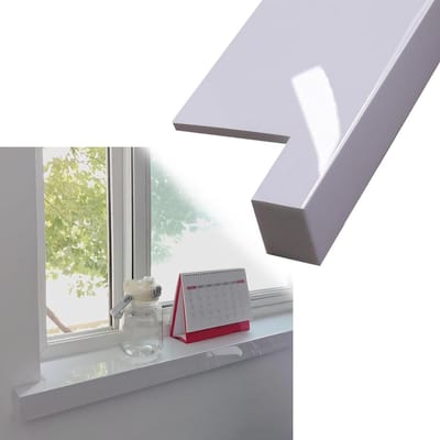 Vensterbank Bekleding - Rand Bescherming - Interieur Decoratie - Waterproof Acryl - 60-180cm - Wit