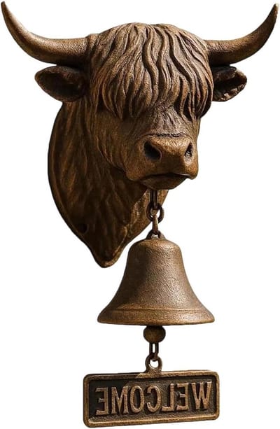 Boerderij Deurbel - Koe Bel Decoratie - Bezoekers Aankondigen - Gietijzeren Melodieuze Klank - 25x15 cm - Antiek