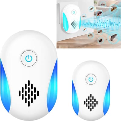 2 stuks Ultrasone ongediertebestrijder voor binnenshuis - Plug and Play - Kakkerlakkenverdelger - Rattenverdelger - 5,4*2,6*8,5 cm - Voor ongediertebestrijding en rattenverdelging in huis - Wit