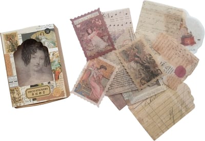 Vintage Stickers - 100 stuks - Old Times - Sticker - Leuk voor o.a Bulletjournal, Scrapbooking en Kaarten Maken.