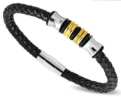 Amanto Armband Crijn Gold - 316L Staal - Leer - 12mm - 22cm