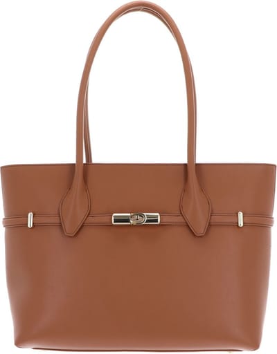 FURLA Leren Shopper Goccia Tote Bag Brandy Lichtbruin