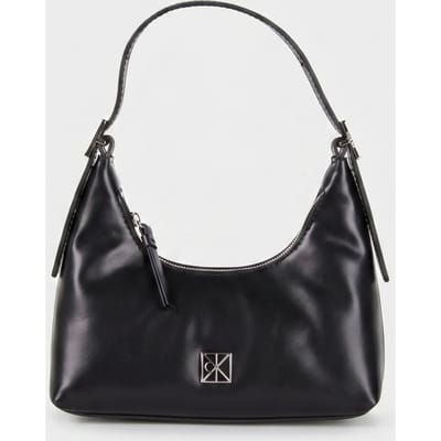 Calvin Klein Emblem Leather Mini Shoulder Bag Black Maat: OS | Handtassen Outlet | Dames | Zwart