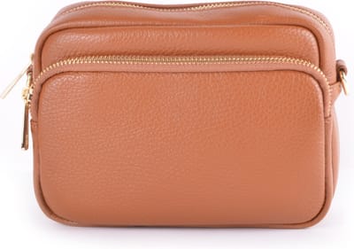 Giuliano lederen schouder tas - bruin - made in Italy