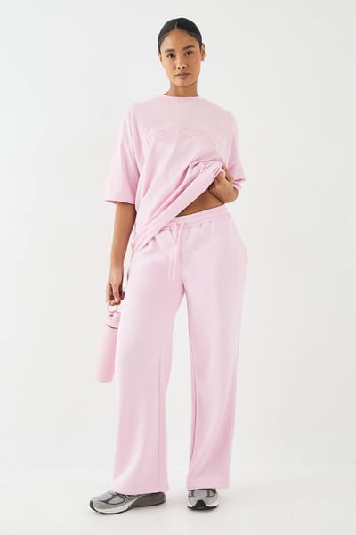 Dames DSGN Studio Self Fabric Applique Rechte Pijp Jogger | Pink | Maat: XS
