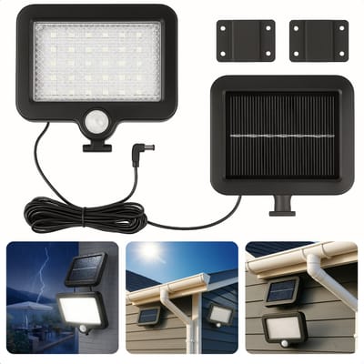 Cheqo® Solar Buitenlamp Met Bewegingssensor - Lamp met Sensor - Buitenverlichting op Zonne-energie - Wandlamp met Zonnepaneel - Solar Wandlamp