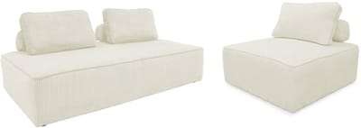 sweeek - Set fauteuils voor modulaire 3-zits bank corduroy - lao