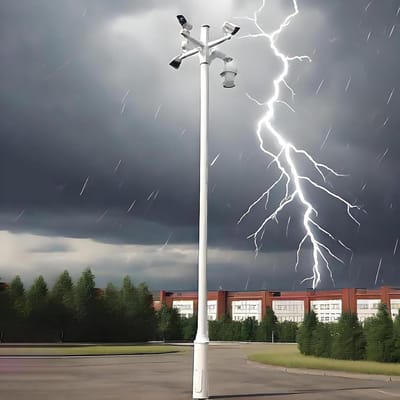 Beveiligingscamera Paal - Camera Mast - Buiten Camera Plaatsen - Inclusief 4 Beugels - 40 cm Paal - Wit