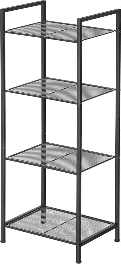 Badkamer keuken plank 4 niveaus verstelbaar zwart industrieel ontwerp - BSC034B01 Opbergrek