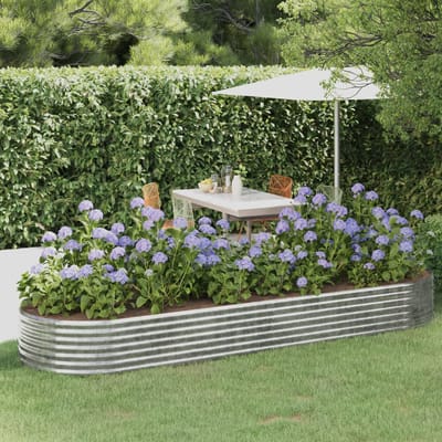 vidaXL - Plantenbak - 322x100x36 - cm - gegalvaniseerd - staal - zilverkleurig