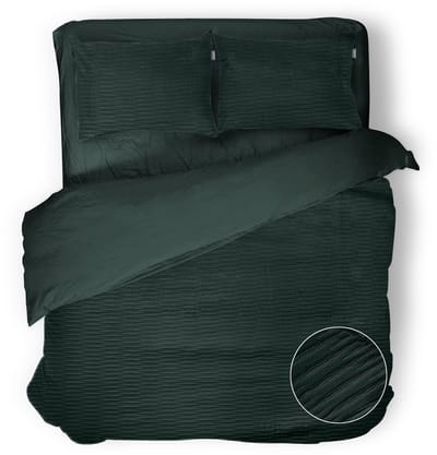 Eleganzzz Dekbedovertrek Serenity Flow - Deep Teal - Dekbedovertrek 200x200/220cm - Micropercal -Tweepersoons - Dekbedovertrekken - Effen Dekbedovertrek