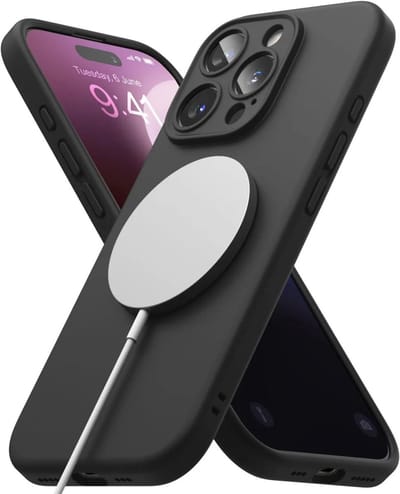 Ringke Silicone Magnetic Hoesje Geschikt voor Apple iPhone 16 Pro Max | Compatibel met MagSafe | Back Cover met Magneet | Zacht Siliconen | Slank Design | Zwart