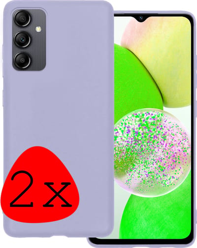 Hoesje 2 Stuks - Geschikt voor Samsung Galaxy A14 - Sterk & Shockproof - Case Siliconen - Back Cover - Telefoon Hoes - Lila