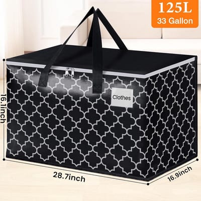 Verhuiszakken 125L - 8 stuks - Opvouwbare opbergzakken - Heavy Duty polyester - Met labelzakken en draaggrepen