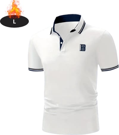 Livano Poloshirt Heren - T-Shirt Heren - Shirt - Overhemd - Polo Shirt - Wit - L