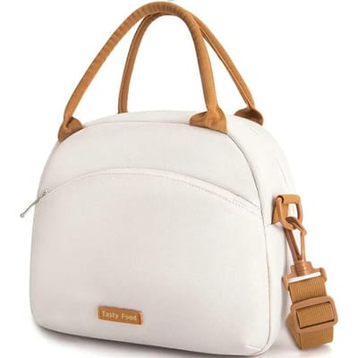 Lunchtas Vrouwen Geïsoleerde Messenger Bag Mannen Waterdichte Lunchkoeler Geïsoleerde Lunchbox Draagbare Handtas Picknick Bento Tas white