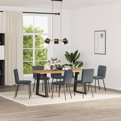 vidaXL - Eetkamerstoelen - 6 - st - fluweel - donkergrijs
