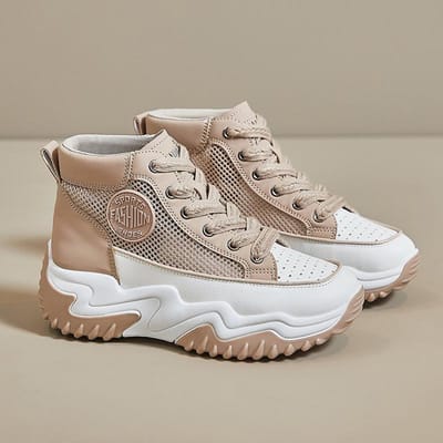 Mesh High-top Dad Schoenen voor Zomer Nieuwe Stijl Ademend Student Sport Hoogteverhogende Casual Schoenen 40 gray