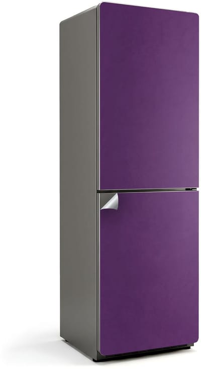 Wallfluent Koelkaststickers - Paars Koelkast Folie - 60 cm x 190 cm - Paars Koelkaststickers - Koelkast Wrap - Koelkast Versiering - Waterdichte Koelkast Sticker - Koelkast Design
