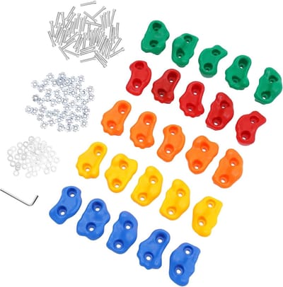 Klimgrepen Set - Klimstenen Kinderen - Buiten Spelen - 25 Stuks Set - Max 100kg Belasting - Veelkleurig