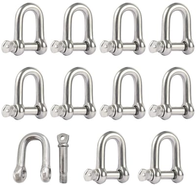 10 stuks M6 links RVS 304 ankerlinks met D-ring bevestiging voor kabels, touwen en kettingen