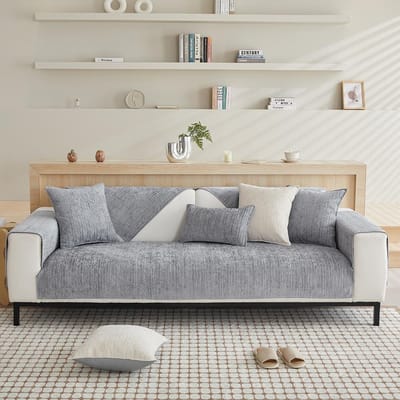 Nordic Chenille Sofa Cover Voor Woonkamer Effen Kleur Sofa Kussen L Vormige Sofa Cover Antislip Couch armsteun Rugleuning Mat A 70x70cm 1pc