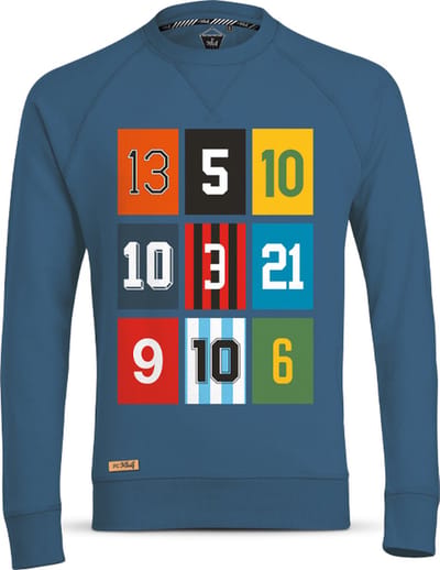 FC Kluif 'Het Rugnummer' sweater - Maat S / Small - Heren lifestyle trui - Blauwe sweater voor volwassenen