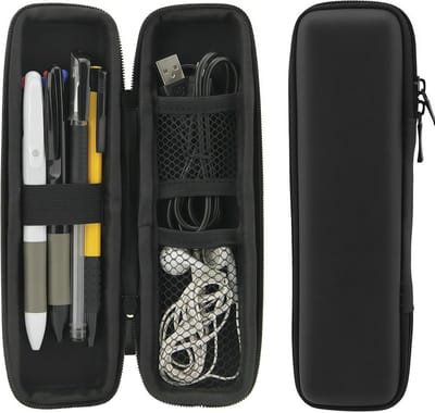 Potlood etui - Opberghoes Pen - Veilig opbergen - Dubbele ritssluiting - 20x6x3 cm - Zwart
