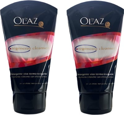 Olaz Regenerist Cleanser met Thermisch Effect – Mini-Peeling Gezichtsreiniger – 2x150 ml Voordeelverpakking