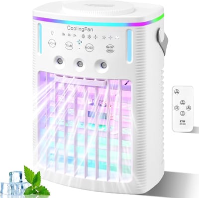 Mobiele Airco - Persoonlijke Koeler - Ruimte Verkoelen - 4-in-1 Functie - 1000 ml Reservoir - Wit
