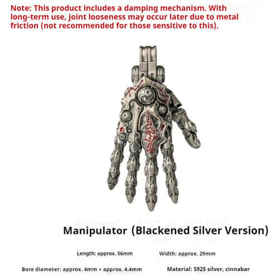 Mechanische Hand Taoïstische Stijl Origineel Beweegbaar Hanger Gewrichts Fidget Speeltje Bureau Kantoor Ornament Handgemaakt Buigbare Vingers gray