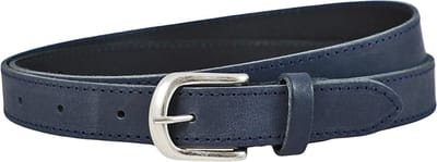 Landley Blauwe Dames Riem Leer - Rondom Gestikt - Damesriem - Breedte 2,5 cm - Blauw - Lengte totaal 100 cm / Riemmaat 85