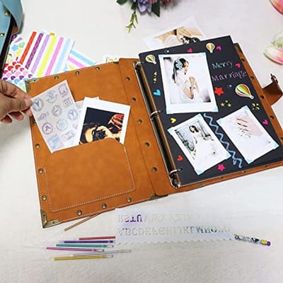Fotoalbum voor Creatieve Herinneringen - Doe-Het-Zelf Scrapbook met 60 Zwarte Pagina's - Perfect als Cadeau voor Diverse Occasies
