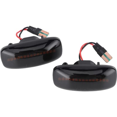 Lot de 2 feux de position latéraux clignotants à LED dynamiques de remplacement compatibles avec Nissan Maxima black