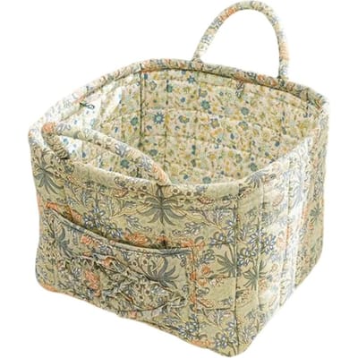 Praktische Polyester Opbergmanden Bureau Opbergdoos Draagbare Organizers voor Moderne Leefruimte Ruimtebesparend Thuisgebruik beige