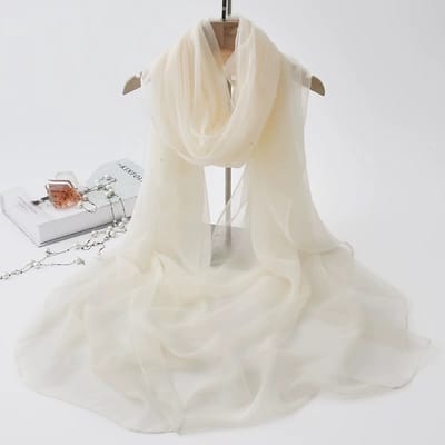 XL 90*180 Effen Stranddoek met Textuur als Krokodillenleer – Betoverende Zachte Zijde Organza Sjaal – Stijlvol, Geschenkverpakking