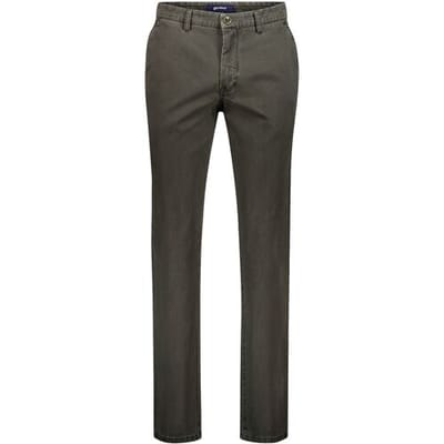 Gardeur Broek Benito Iconic Khakis Comfort Stretch Subtle Wash-Out Effects Donker Groen / male