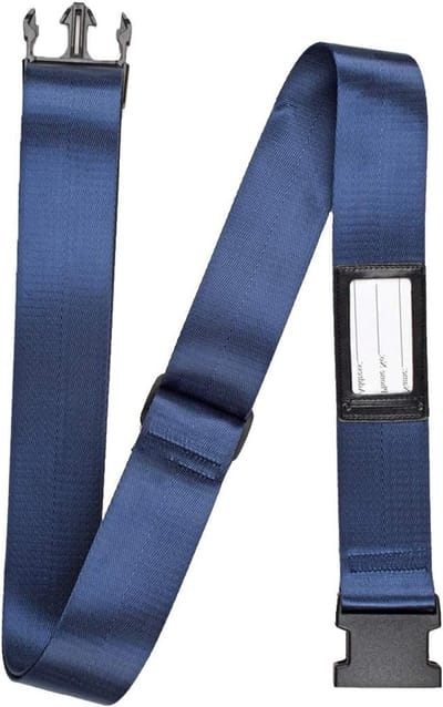 Verstelbare bagagestrik voor reiskoffers met sluiting, blauwe bagagestraps, ideaal voor veilig reizen en eenvoudig herkenbaar maken van je bagage