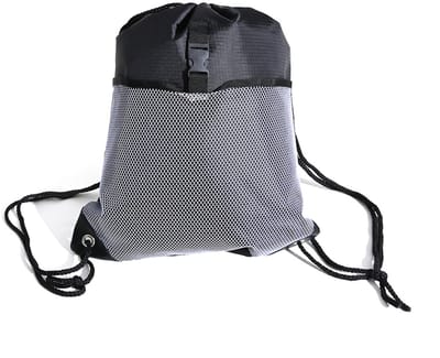 Decopatent - Gymtas met rijgkoord - Extra Voorvak - Sport tas / Gym / Turnzak / Zwemtas / Voetbal draagtas - Polyester - Gym tas voor Jongen / Meisje / Volwassenen - Waterbestendig - Verstevigde hoeken - Afm. 32 x 42 Cm - Kleur: Zwart