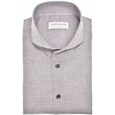 John Miller Overhemd Fine Fantasy Abstract Pattern Easy Care Cotton Donker Rood / male