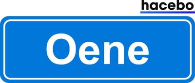 Hacebo - Plaatsnaam Sticker - 29x10 CM - Oene sticker - Verkeersborden sticker - grappige cadeaus - Oene