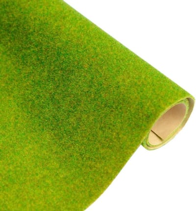 Decoratieve Kunstgras Mat - Miniatuur Gazon Hobby Gras - Landschapsmodellering - Knipbaar op Maat - 100 x 50 cm - Geelgroen
