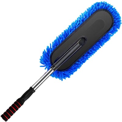 Auto Stoffer Multifunctioneel Uitschuifbaar Handvat Zacht Auto Buitenkant Interieur Stofverwijdering Schoonmaakborstel Blauw blauw