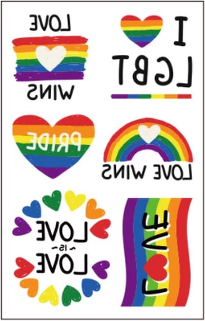GoedeDoelen.Shop | Body Tattoo's Love is Love | Nep Tattoe | Nep Tatoeage | Pride | LGBTQ | Rainbow | Tijdelijke Tatoeage