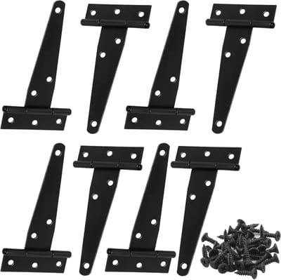 Tuinpoortbanden 100 mm, 6-gaats roestbestendige scharnieren met schroeven, 270° openingshoek, ideaal voor hekwerk, schuurdeuren en kasten, verpakking van 6, zwart
