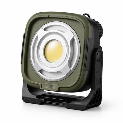 JustValue Werklamp Oplaadbaar - 1500 Lumen - Rode Waarschuwingslamp - Magnetische Onderkant - Traploos Instelbaar 120 Tot 1500 Lumen - Traploos Instelbaar 2700K Tot 6500K - USB-C - Powerbank Functie - Camping - Auto - Werkplaats