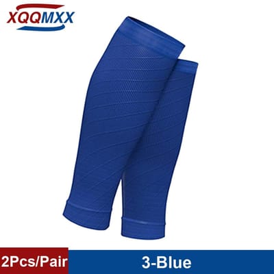 1 Paar Sport Compressie Kuitmouwen 20-30 Mmhg Voor Mannen Vrouwen Sokken Zonder Voet Hardlopen Fietsen Scheenbeenvliesontsteking blue
