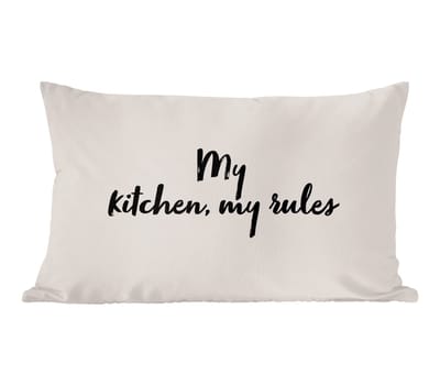 Sierkussens - Kussentjes Woonkamer - 50x30 cm - My kitchen, my rules - Culinair - Quotes - Spreuken - Chef